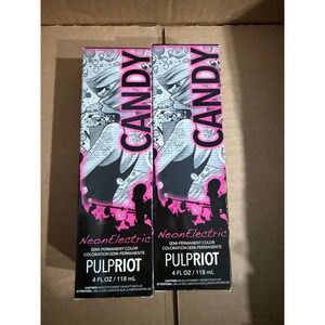 Pulp Riot Neon Electric Semi-Permanent Hair Color Candy Pink 4oz UV Glow‎